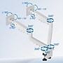 FlexiSpot MA1 Adjustable Dual Arms, Up to 32" Monitors, White (MA1W-D-DP)~#|#~9145F35D-0D41-41B7-AD13DE9E8151158E_sc7