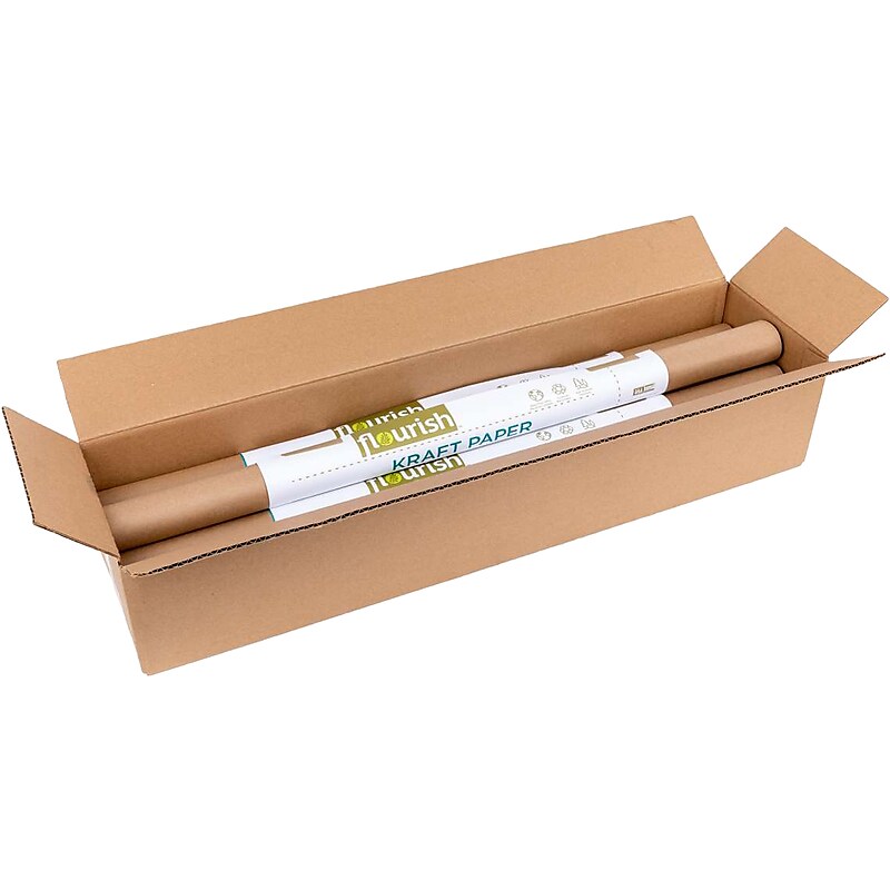 Kraft Brown Paper Roll, 30" x 15', 60 lbs., 9/Pack (287538) image 1