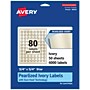 Avery Pearlized Ivory Burst Multipurpose Labels, .75" x .75", Ivory, 4000/Box (94610)~#|#~916664F8-C479-4824-9006D6EC62A77757_sc7