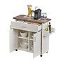Techni Home Deluxe Mobile Kitchen Island Cart with Water Resistant Top, Storage Cabinets with Adjustable Shelves, and Spice Rack~#|#~916D4F8B-D2EA-44E7-9065BEFB94442974_sc7