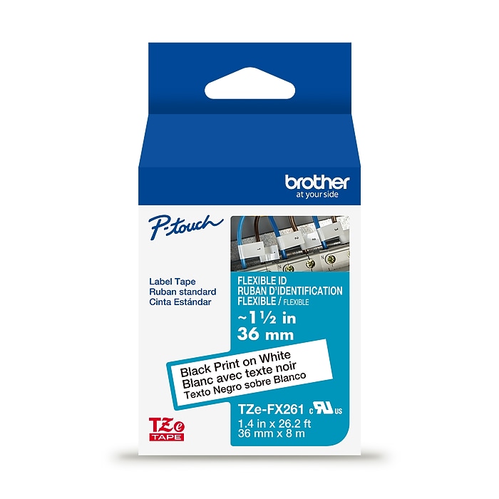Brother P-touch Flexible ID Laminated Label Tape, 1-1/2