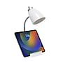 Simple Designs Gooseneck Organizer LED Desk Lamp, 18.50", with iPad Tablet Stand and Charging Outlet, White (LD1057-WHT)~#|#~9171CDE6-3FA8-46F7-90B16C0B9475F9FB_sc7