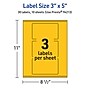 Avery Laser/Inkjet Rectangle Multipurpose Labels, 3" x 5", Bright Yellow, 30/Pack (94213)~#|#~917537F7-4124-488C-86FA72F6DA76C75E_sc7