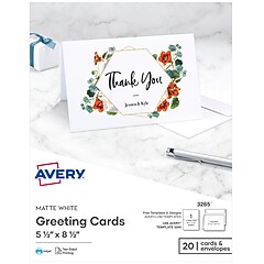 Avery Half-Fold Greeting Cards with Envelopes, 5.5