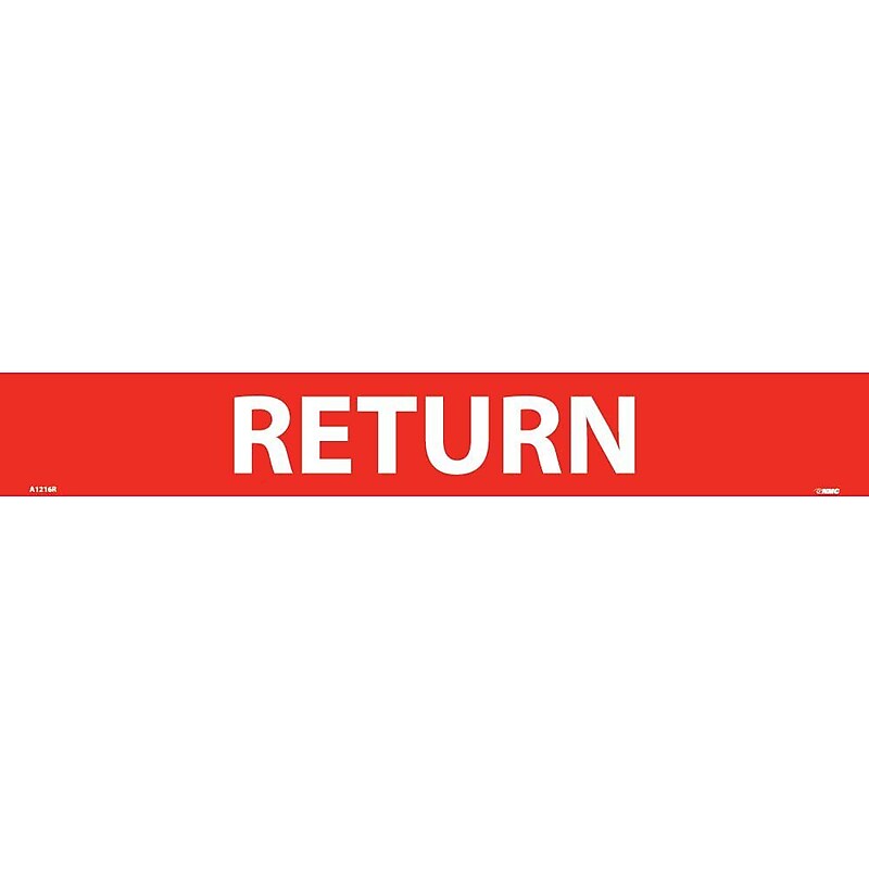 Pipemarker Adhesive Vinyl Return 2X14  1 1/4" Cap Height image 1