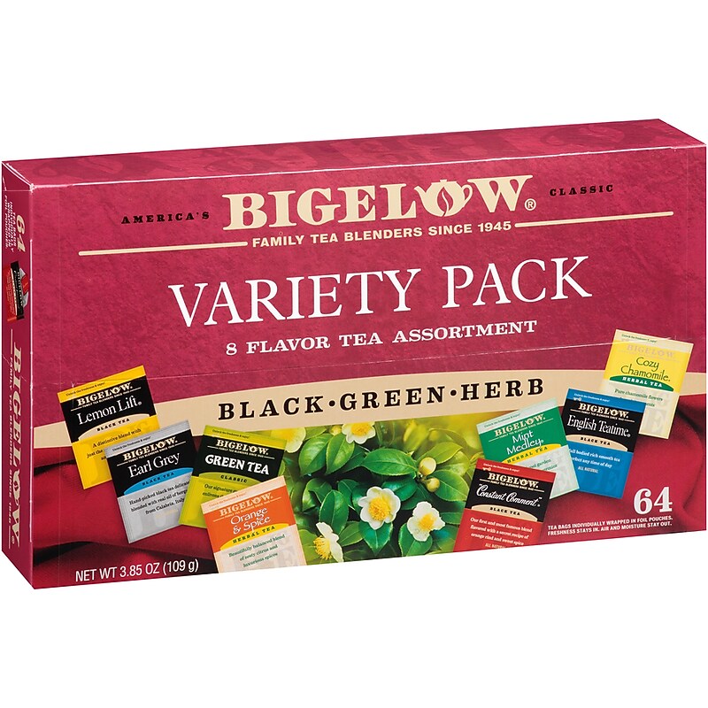 Bigelow Variety Pack Assorted Tea Bags, 64/Box (10568) image 1