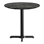 Flash Furniture TopGuard 31.25" Round Wood Dining Table with X-Base, Black Faux Marble/Black Base (STRD31BMAT2222)~#|#~9189A0E3-C666-46D7-AE722029B2BA90C7_sc7