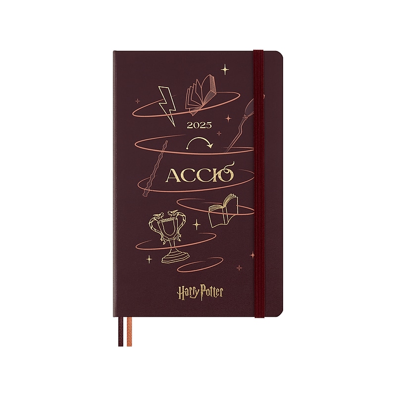 2025 Moleskine Limited Edition Harry Potter Accio 5" x 8.25" Daily Planner, Bordeaux Red (DHP12DC3Y25) image 1