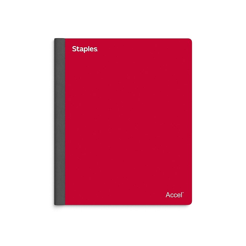 Staples Premium 3-Subject Notebook, 8.5" x 11", College Ruled, 150 Sheets, Red (ST58332) image 1