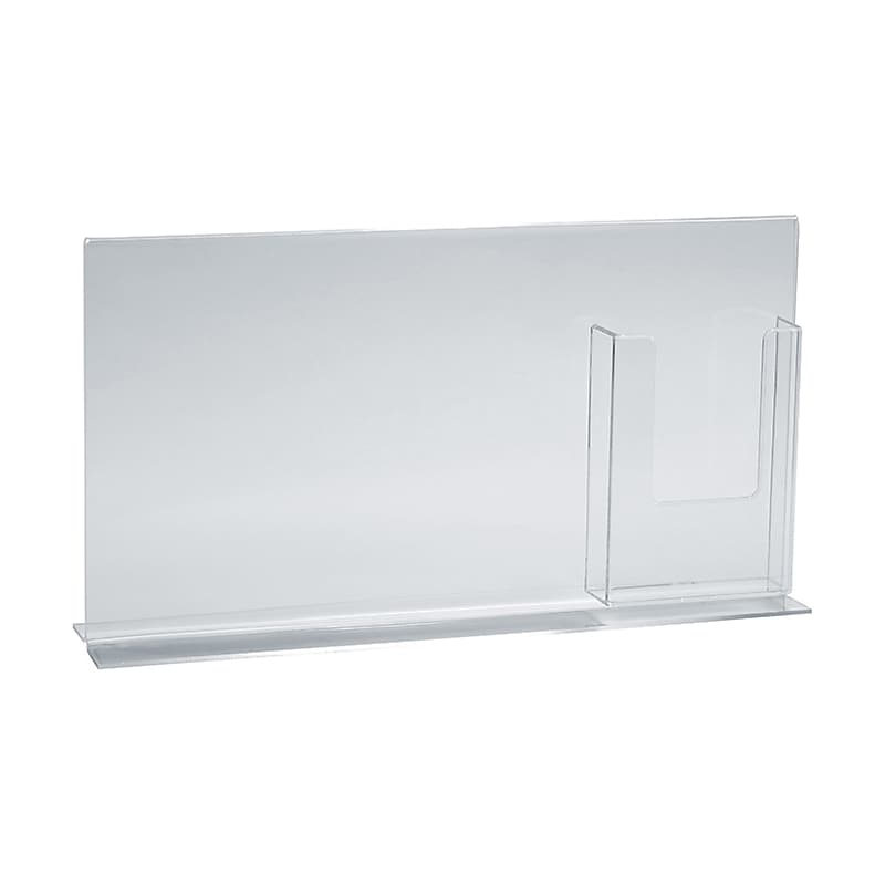 Azar Displays Acrylic Counter Display Sign Holder with Brochure Holder, 2/Pack (252054-2-PACK) image 1