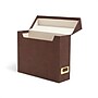 Smead 40% Recycled Vegan Leather File Box Attached Flip Top, 10" x 13", Saddle (70234)~#|#~91902876-5459-41D9-91004A4F61885AF7_sc7