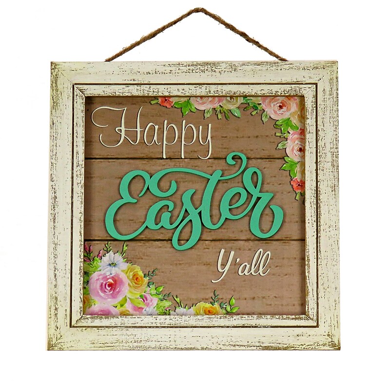 National Tree Company 10" "Happy Easter Y'all" Wall Sign (MZ17-EST406-1) image 1