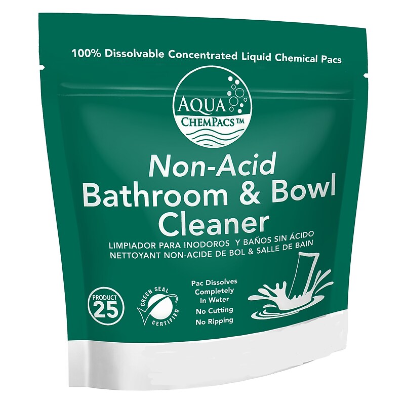 Aqua ChemPac Non-Acid Bathroom & Bowl Cleaner,Fresh Lavender Scent, 20 Pacs/Bag (9320896) image 1