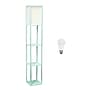 Creekwood Home Classix 62.5" 3-Tier Storage and Display LED Floor Lamp, with Feit LED Bulb, Aqua (CWF-3007-AU-LB)~#|#~919EBC5A-2A02-4E32-B0BAE992AF0F81F9_sc7