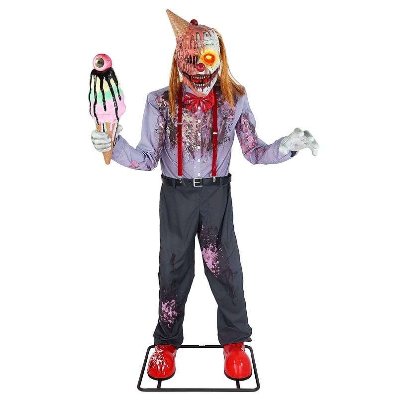 Haunted Hill Farm Tekky Scream Clown Halloween Standing Décor (HHSCREAMCLWN-1FLSA) image 1