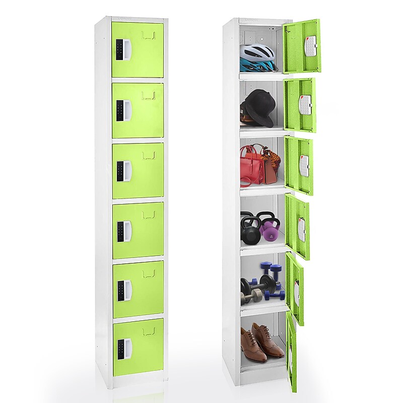 AdirOffice 72"H 6-Tier Green Storage Locker (ADI629-206-GRN-DL) image 1