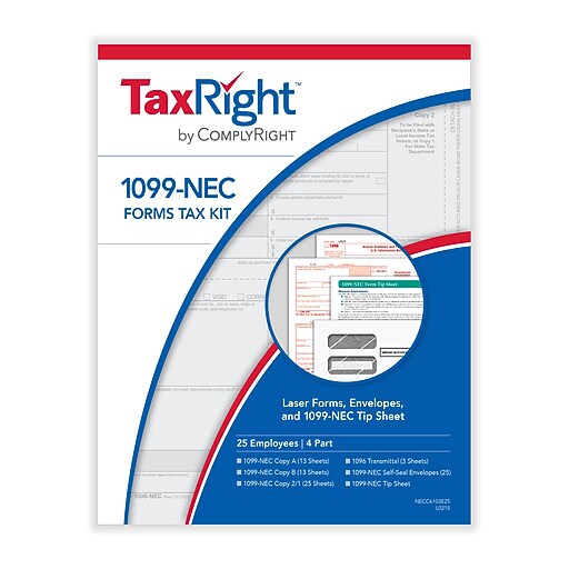 TaxRight 2025 1099-NEC Tax Form Tax Forms, Envelopes & TipSheet, 4
