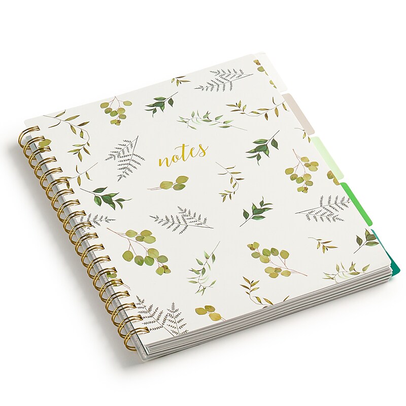 Eccolo Botanical Subject Notebooks, College Ruled, 120 Sheets, White (ST511A) image 1