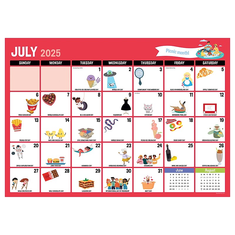 2025-2026 TF Publishing Every Days A Holiday 17" x 12" Academic Monthly Desk Pad Calendar (AY26-8500) image 1