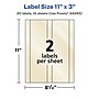 Avery Pearlized Ivory Rectangle Multipurpose Labels, 11" x 3", Ivory, 20/Pack (94265)~#|#~91B127FD-9C93-4930-B0B64BBA571CDED8_sc7