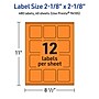Avery Square Multipurpose Labels, 2-1/8" x 2-1/8", Bright Orange, 480/Pack (94105)~#|#~91C03265-CDD4-4135-BC30FC16322590F8_sc7