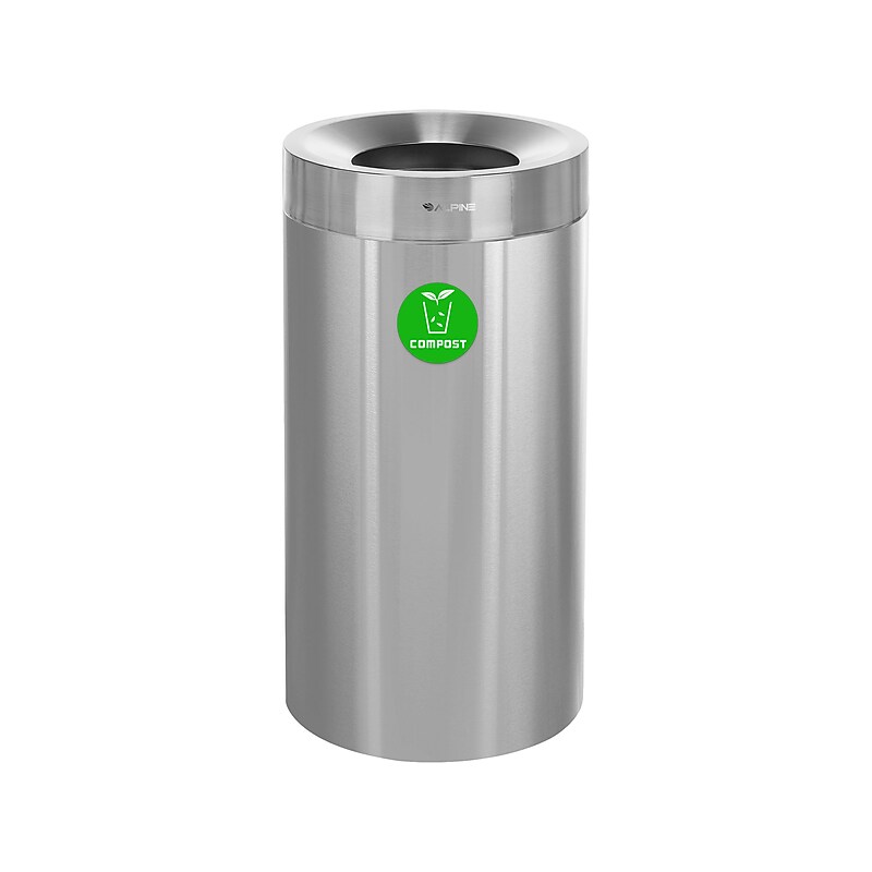 Alpine Industries 27 Gallon Indoor Compost Bin, Silver (475-27-CO) image 1
