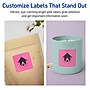 Avery Laser/Inkjet Square Multipurpose Labels, 2.5" x 2.5", Bright Pink, 720/Box (94104)~#|#~91C352FE-6C5A-4CCB-A8067472FA1092B5_sc7