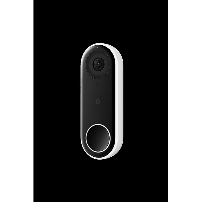 Google Nest Hello WiFi Wired Smart Video Doorbell, Black (5085916