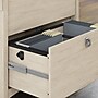 Bush Furniture Salinas 60"W L Shaped Desk with Lateral File Cabinet and 5 Shelf Bookcase, Antique White (SAL003AW)~#|#~91C4BA4D-85CA-43B3-A95F782907DBA90C_sc7