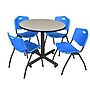 Regency 42-inch Round Laminate Maple Table with 4 M Stacker Chairs, Blue (TKB42RNDPL47BE)~#|#~91C5C20C-DFFE-4109-8DCC29E3C23F3FDE_sc7
