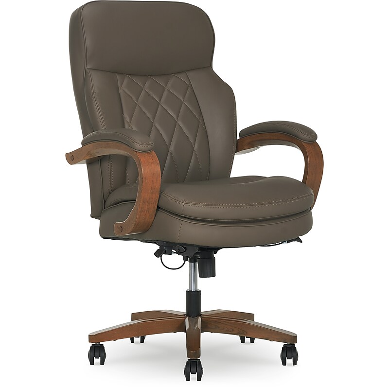 La-Z-Boy Colston Ergonomic Vegan Leather Swivel Executive Chair, Mocha Brown (60120-MBRN) image 1