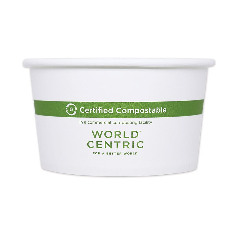 World Centric Paper Bowl, 16 oz., White, 500 Bowls/Carton (BOPA16) image 1