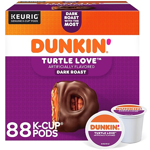 Dunkin' Turtle Love Coffee, Keurig KCup Pod, Dark Roast, 22/Box, 4