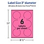 Avery Laser/Inkjet Round Multipurpose Labels, 3" Dia., Bright Pink, 480/Box (94513)~#|#~91CD8125-73E3-49E1-ABD9BC2FA5A55F98_sc7