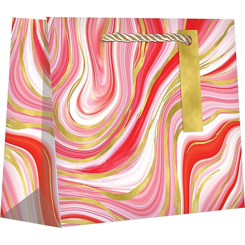 JAM Paper Marbleized Red Large Gift Bags, Multicolored, 120/Pack (526BXLT6291) image 1