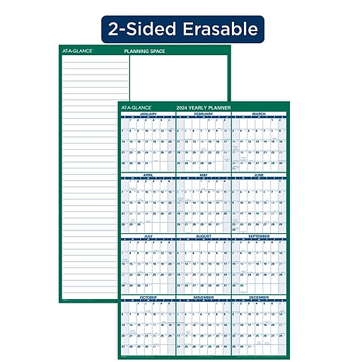 2024-at-a-glance-32-x-48-yearly-wet-erase-wall-calendar-reversible-green-pm310-28-24-staples