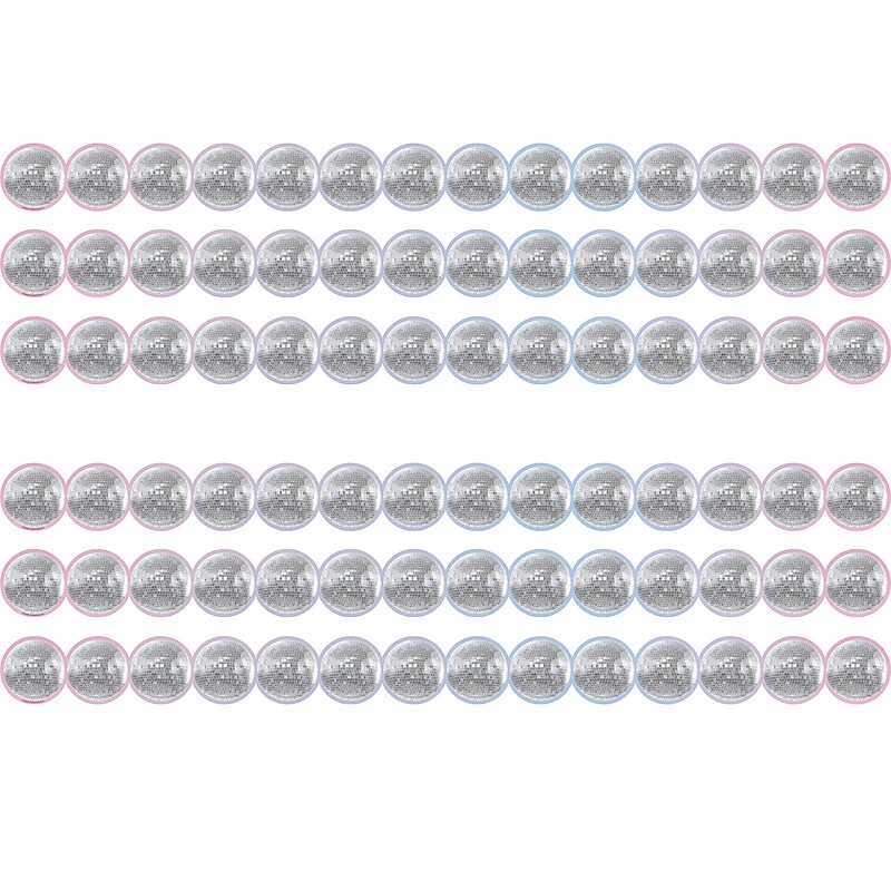 Teacher Created Resources Die-Cut Border Trim, 2.75" x 2.92', Disco Balls, 12/Pack, 6 Packs/Bundle (TCR6979-6) image 1