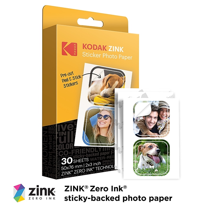 Kodak Zink Premium Pre-Cut Sticker Photo Paper, 2