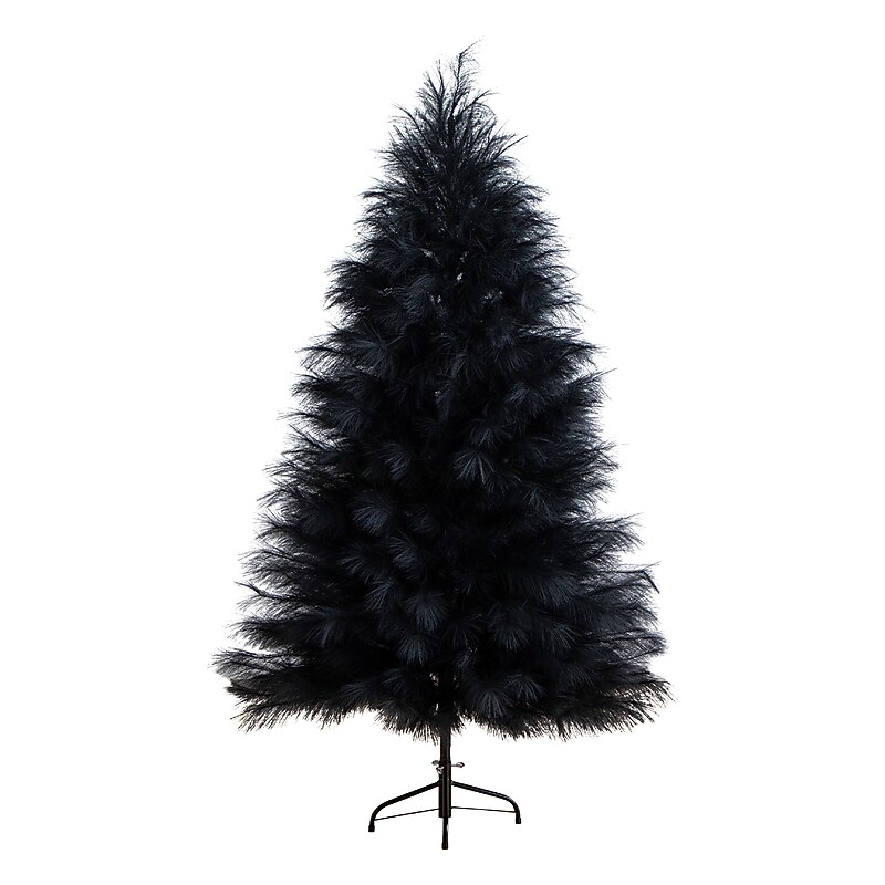 Nearly Natural Artificial Halloween Black Pampas Grass Christmas Tree, 6' (T5216) image 1