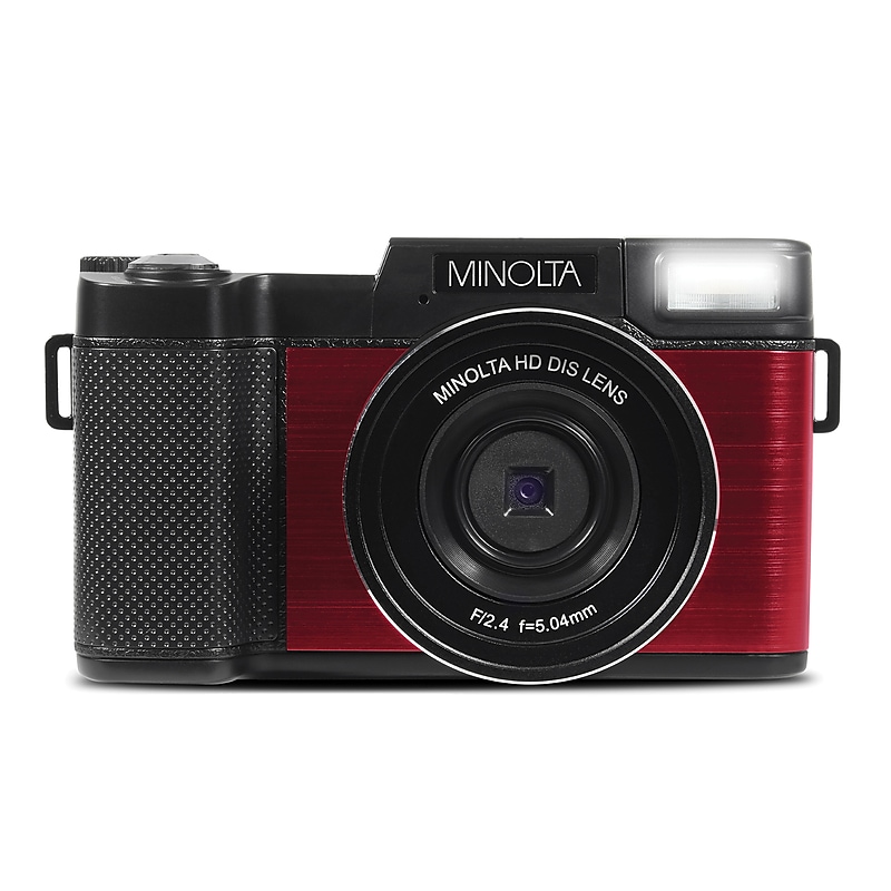 Minolta MND30 QHD 30-Megapixel Digital Point & Shoot Camera, Red (MND30-R) image 1