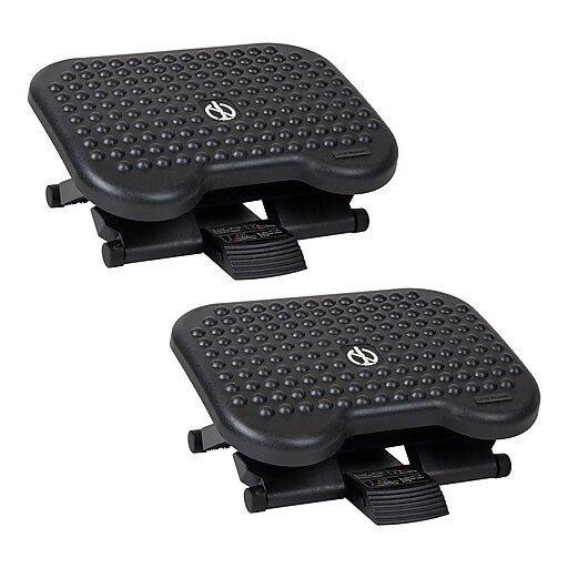 Mind Reader Tilt Adjustable Ergonomic Foot Rest, Black, 2/Pack (2FTREST
