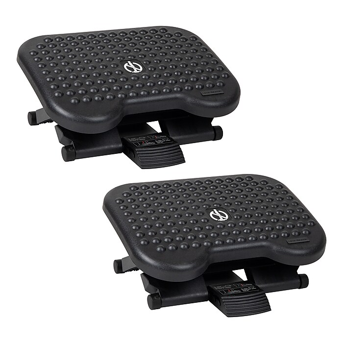 Mind Reader Tilt Adjustable Ergonomic Foot Rest Black 2 Pack 2FTREST BLK Staples