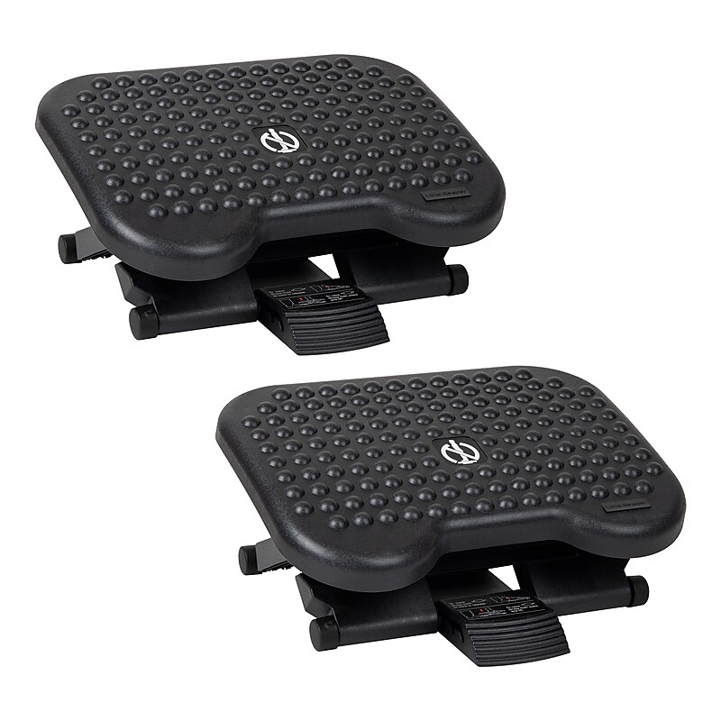 Mind Reader Tilt Adjustable Ergonomic Foot Rest, Black, 2/Pack (2FTREST-BLK) image 1