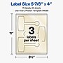 Avery Laser/Inkjet Sealing Labels, 5-7/8" x 4", Pearlized Ivory, 75 Labels/Pack (19479370777)~#|#~91EB402D-1A9D-464F-9FC917408EB422A0_sc7