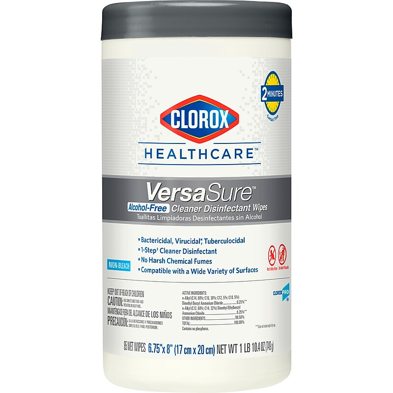 Clorox Healthcare VersaSure Disinfectant Wipes, 85 Wipes/Canister (31757) image 1