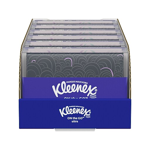 Kleenex OntheGo Ultra Slim Wallet Facial Tissue, 3Ply, 10 Tissues/Pack, 36 Packs/Box (35533