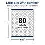 Avery Laser/Inkjet Round Multipurpose Labels, 0.75" Dia., 800 Labels/Pack (94504)~#|#~91EF1CB1-C72B-4AD4-A6D6DC95B3710CDD_sc7