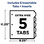 Avery Style Edge Insertable Plastic Dividers with Pocket, 5 Tabs, Multicolored (11292)~#|#~91F5D904-308C-4291-962F9AEAFC028A3B_sc7