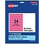 Avery Laser/Inkjet Rectangle Multipurpose Labels, 1" x 2", Bright Pink, 1920/Box (94220)~#|#~91FCB8E4-2E6B-495B-8E68387C3B3DDF2B_sc7