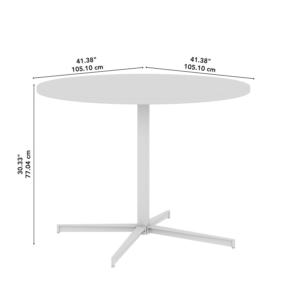 Product diameter and height dimensions for round table